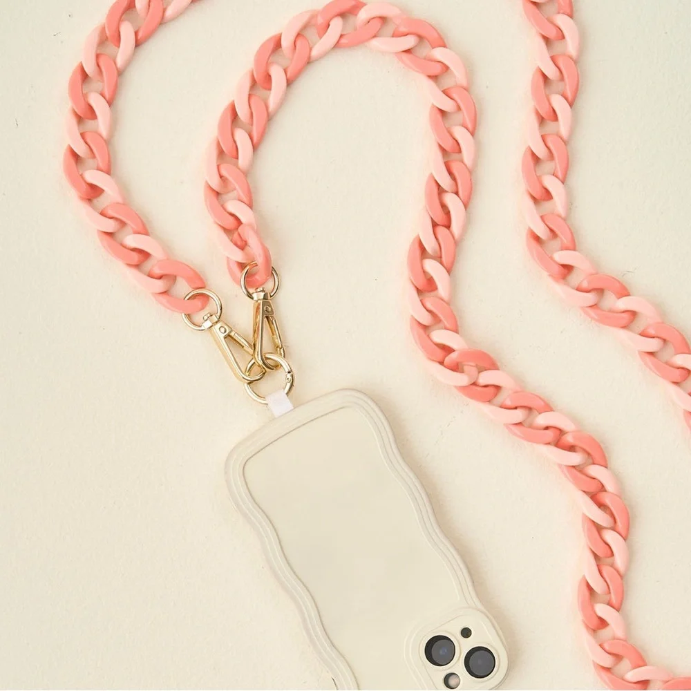 The Darling Effect Crossbody Phone Chain Pink/Peach NWT